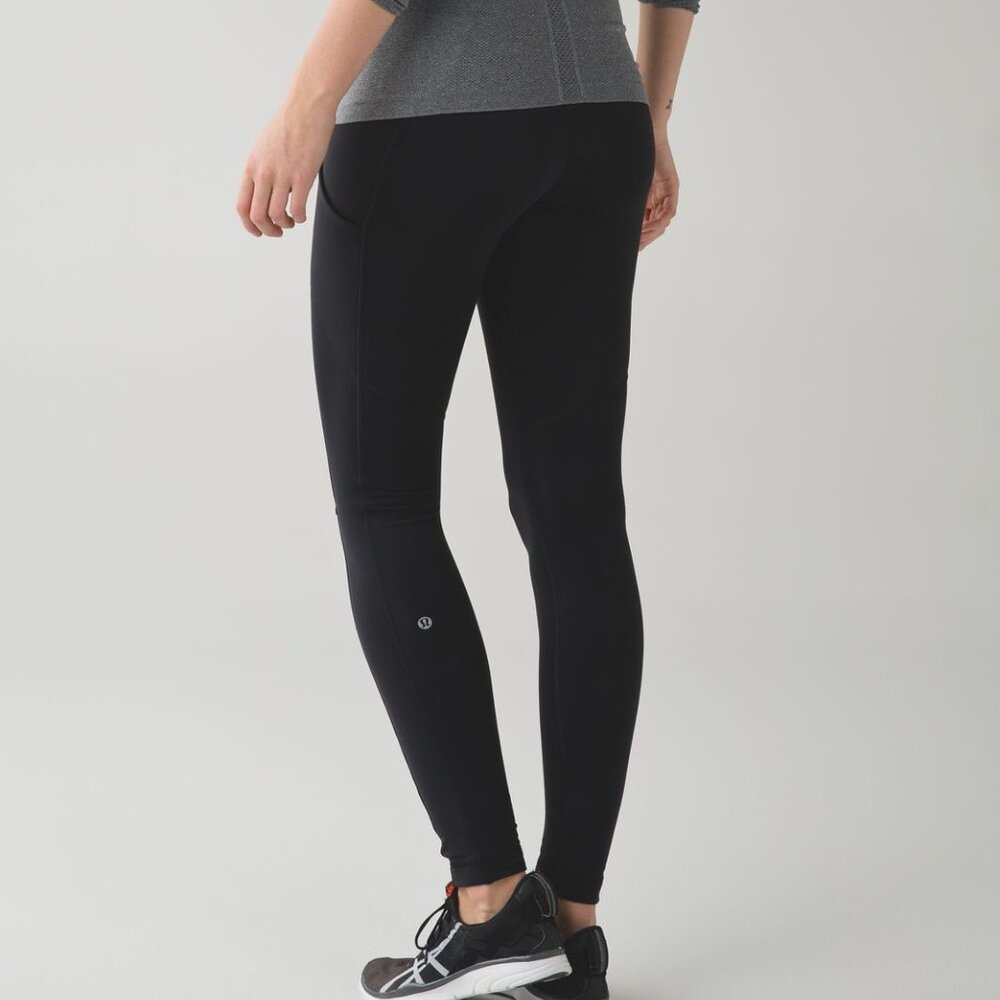 Lululemon Speed Tight (black) leggings / pants / tights, many pockets drawstring